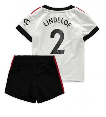 Manchester United Victor Lindelof #2 babykläder Bortatröja barn 2022-23 Korta ärmar (+ Korta byxor)